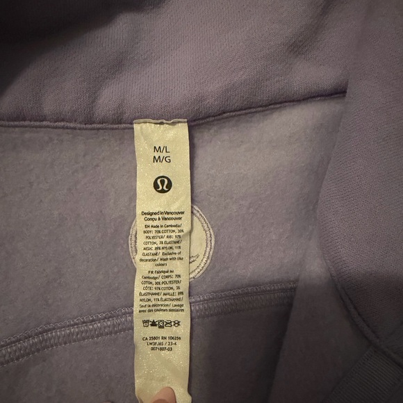 Lululemon Dusty Lilac Scuba Oversized Half-Zip Funnel Neck Sweatshirt - M/L - Picture 4 of 4